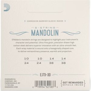 D'addario strings for mandolin EJ73 3 pack